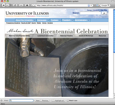 University of Illinois Lincoln Bicentennial Events